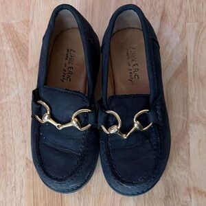 Italian Navy Little Boys Loafers with Gold Accent